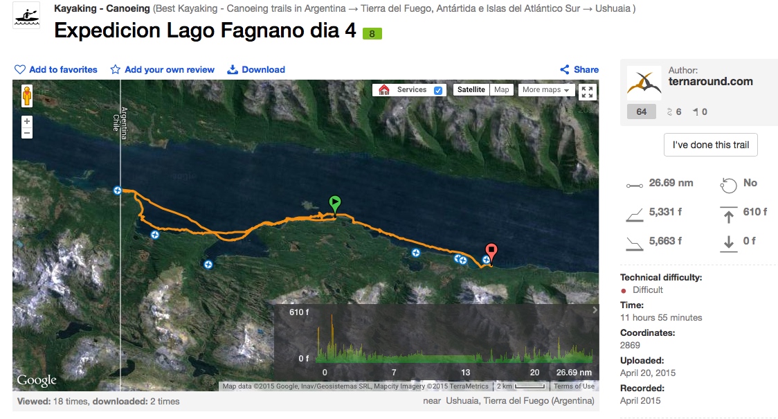 Tierra del Fuego - Expedition Lago Fagnano - map day 4